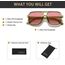Long Keeper Retro Pilot Sonnenbrille Pilotenbrille Herren Damen Quadratisch Sonnenbrille Groß 70er Klassisch Eckige Pilot Retro Brille UV400 (Grün Rahmen - Farbverlauf Rosa Linse)