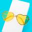 PARTY GO Herzform Sonnenbrille Frauen Mode Rimless Sonnenbrille UV400 Party Brille, gelb