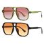 Long Keeper Retro Pilot Sonnenbrille Pilotenbrille Herren Damen Quadratisch Sonnenbrille Groß 70er Klassisch Eckige Pilot Retro Brille UV400 (Grün/Farbverlauf Rosa+Schwarz/Orange)