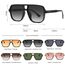 Long Keeper Retro Pilot Sonnenbrille Pilotenbrille Herren Damen Quadratisch Sonnenbrille Groß 70er Klassisch Eckige Pilot Retro Brille UV400 (Schwarz Rahmen - Farbverlauf Grau Linse)