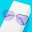 PARTY GO Herz Sonnenbrille Damen Mode Rimless Sonnenbrille UV400 Partybrille, violett