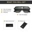 Long Keeper Retro Pilot Sonnenbrille Pilotenbrille Herren Damen Quadratisch Sonnenbrille Groß 70er Klassisch Eckige Pilot Retro Brille UV400 (Schwarz Rahmen - Farbverlauf Grau Linse)