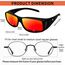 KANASTAL Überziehbrille Sonnenbrille Herren und Damen Verspiegelt Rot Überbrille für Brillenträger Fahrradbrille Überzieh Sonnenbrille UV400 Schutz Fit over brille