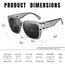 KANASTAL Übergröße Überzieh Sonnenbrille Herren und Damen Polarisiert Überbrille Sonnenbrille für Brillenträger UV400 Sonnenschutz, Grau Transparent Rahmen Schwarz Gläser