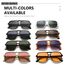 Long Keeper Retro Pilot Sonnenbrille Pilotenbrille Herren Damen Quadratisch Sonnenbrille Groß 70er Klassisch Eckige Pilot Retro Brille UV400 (Schwarz/Dunkelgrau+Schwarz/Orange)