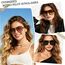 Long Keeper Retro Pilot Sonnenbrille Pilotenbrille Herren Damen Quadratisch Sonnenbrille Groß 70er Klassisch Eckige Pilot Retro Brille UV400 (Grün Rahmen - Farbverlauf Rosa Linse)