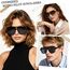 Long Keeper Retro Pilot Sonnenbrille Pilotenbrille Herren Damen Quadratisch Sonnenbrille Groß 70er Klassisch Eckige Pilot Retro Brille UV400 (Schwarz Rahmen - Dunkelgrau Linse)