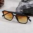 kimorn Retro Sonnenbrille für Damen Herren Trendy Retro Sonnenbrille Rechteck Rahmen Schatten K1649 (Schwarz/Gelb)