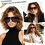 Long Keeper Retro Pilot Sonnenbrille Pilotenbrille Herren Damen Quadratisch Sonnenbrille Groß 70er Klassisch Eckige Pilot Retro Brille UV400 (Schwarz/Dunkelgrau+Schwarz/Orange)