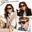 Long Keeper Retro Pilot Sonnenbrille Pilotenbrille Herren Damen Quadratisch Sonnenbrille Groß 70er Klassisch Eckige Pilot Retro Brille UV400 (Weiß Rahmen - Farbverlauf Grau Linse)