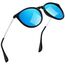 kunchu Sonnenbrille-Damen-Polarisierte-Sonnenbrille-Rund-UV400-im-Retro-Sonnenbrille-für-Damen & Herren Schutz Vintage Schwarzes gerahmtes blaues Blatt
