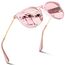 kunchu Sonnenbrille-Damen-Polarisierte-Sonnenbrille-Rund-UV400-im-Retro-Sonnenbrille-für-Damen & Herren Schutz Vintage Pulverrahmen und Flocken