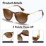 kunchu Sonnenbrille-Damen-Polarisierte-Sonnenbrille-Rund-UV400-im-Retro-Sonnenbrille-für-Damen & Herren Schutz Vintage Lotuswurzelstärke