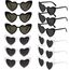 Epokus Schwarz und Weiß Herz Sonnenbrille,Vintage Herzform Brille,12 Stück Herzförmige Party Sonnenbrille,70er Jahre,Mode Hippie Brill für Urlaub,Party,Hochzeit,Karneval,Fotoshooting