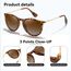 kunchu Sonnenbrille-Damen-Polarisierte-Sonnenbrille-Rund-UV400-im-Retro-Sonnenbrille-für-Damen & Herren Schutz Vintage Schwarzpulver
