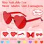 NACHLYNN 10 Paar Herz Sonnenbrille Rot Farben Randlose Herzförmige Sonnenbrille für Damen Transparente Bonbonfarbene Herzbrille für Valentinstag Partygeschenke