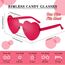 CHRORINE 8/16/24 Paar herzförmige Sonnenbrillen randlos Herz Glasse Transparent Bonbonfarben für Gastgeschenke (24, Mehrere Farben)