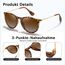 kunchu Sonnenbrille-Damen-Polarisierte-Sonnenbrille-Rund-UV400-im-Retro-Sonnenbrille-für-Damen & Herren Schutz Vintage Hellrosa Tee