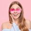 NACHLYNN 10 Paar Herz Sonnenbrille Mehrfarbig Mit Farbverlauf Farben Randlose Herzförmige Sonnenbrille für Damen Transparente Bonbonfarbene Herzbrille für Valentinstag Partygeschenke