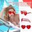 NACHLYNN 10 Paar Herz Sonnenbrille Rot Farben Randlose Herzförmige Sonnenbrille für Damen Transparente Bonbonfarbene Herzbrille für Valentinstag Partygeschenke
