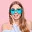 NACHLYNN 10 Paar Herz Sonnenbrille Mehrfarbig Farben Randlose Herzförmige Sonnenbrille für Damen Transparente Bonbonfarbene Herzbrille für Valentinstag Partygeschenke