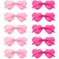 NACHLYNN 10 Paar Herz Sonnenbrille Rosa Rosenrot Farben Randlose Herzförmige Sonnenbrille für Damen Transparente Bonbonfarbene Herzbrille für Valentinstag Partygeschenke