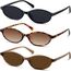 CHAOSELF Retro Ovale Sonnenbrille für Damen Trendige Leichte Schmale Schicke Cat-Eye 90er Kleine Vintage Brille UV400 Schutz