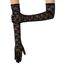 Lusofie Schwarze Spitze Handschuhe Lang für Damen Elegant Tee Party Lang Spitzenhandschuhe Schwarz 1920er Jahre Verlobungskleid Party Tanz Oper Halloween Schwarz Handschuhe für Damen