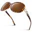 Sunier Sonnenbrille Damen Polarisiert Groß Übergroße Elegant Klassische Vintage Oversize Sonnenbrille Frauen mit 100% UV400 Schutz