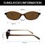 CHAOSELF Retro Ovale Sonnenbrille für Damen Trendige Leichte Schmale Schicke Cat-Eye 90er Kleine Vintage Brille UV400 Schutz