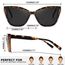 Joopin Acetat Sonnenbrille Damen Katzenauge Polarisiert Modische 90er UV400-Schutz TR90 Cosplay Chunky Party Brille Cat-Eye zum Fahren und Reisen (Schildkröte Schwarz)