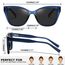 Joopin Acetat Sonnenbrille Damen Katzenauge Modische 90er Polarisiert Sonnenbrille UV400-Schutz TR90 Cosplay Chunky Party Brille Cat-Eye zum Fahren und Reisen (Hellblau Schwarz)