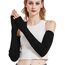 Novawo Frauen Winter Armstulpen Halbhandschuhe gestrickt lange fingerlose Handschuhe