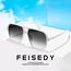 FEISEDY Retro 70er Jahre Sonnenbrille Damen Herren Vintage Square Brille mit UV400 Schutz B4158
