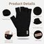 SUTIYO Fingerlose Handschuhe Herren Damen, Kaschmir Strick Handschuhe Warme Ohne Finger, Fingerless Gloves Winterhandschuhe Arbeits Autofahren Radfahren Sport (Schwarz)