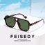 FEISEDY Retro 70er Jahre Sonnenbrille Damen Herren Vintage Square Brille mit UV400 Schutz B4158