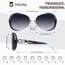 Sunier Sonnenbrille Damen Polarisiert Groß Übergroße Elegant Klassische Vintage Oversize Sonnenbrille Frauen mit 100% UV400 Schutz