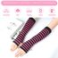 Scettar 4 Paare Damen Lange Fingerlose Handschuhe ，Gestreift Stricken Armwärmer für Frauen, Y2k Streifen Fingerlose Armstulpen Handschuhe für Herbst Winter