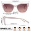 Joopin Acetat Cateye Sonnenbrille Trendy Katzenauge Damen Sonnenbrille Polarisierter UV-Schutz TR90 Cosplay Chunky Party Brille zum Reisen (Beige Hellbraun)