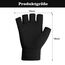 EUDUQ 2 Paar Fingerlose Handschuhe,Herbst Winter Fingerlose Fäustlinge,Acrylic Halbfingerhandschuhe,Universalgröße Fingerless Gloves für Kinder Herren Damen Schwarz