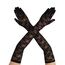 Lusofie Schwarze Spitze Handschuhe Lang für Damen Elegant Tee Party Lang Spitzenhandschuhe Schwarz 1920er Jahre Verlobungskleid Party Tanz Oper Halloween Schwarz Handschuhe für Damen