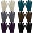 Boyiee 6 Paar Strickhandschuhe Erwachsene Vollfinger Handschuhe für Unisex Damen (Schwarz, Grau, Grün, Lila, Blau, Khaki, M)