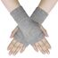 Dokpav Winter Fingerlose Fäustlinge Damen Wolle Warm Fingerhandschuhe Fingerlos Halb Handschuhe Strick Handschuhe (Tiefes Grau + Grau)