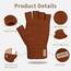 SUTIYO Fingerlose Handschuhe Herren Damen, Kaschmir Strick Handschuhe Warme Ohne Finger, Fingerless Gloves Winterhandschuhe Arbeits Autofahren Radfahren Sport（Orange）