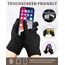 ARFNKIM Thermo-Winterhandschuhe, Fleecefutter, Touchscreen-Strick, dehnbar, warme Handschuhe zum Laufen, Radfahren, Reiten, Herren und Damen, 2 x Schwarz