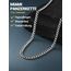 PROSTEEL Herren Collier 51cm Edelstahl Panzerkette Halskette Hip Hop Link Chain Necklace 6mm breit kubanische Gliederkette Männer Jungen Modeschmuck Accessoire für Geburtstag