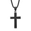 MERTTURM Kreuz Halskette für Herren, Schmuck Edelstahl, Kreuz Anhänger mit 60cm Kette, Farbe Schwarz(lichtecht & schweißfest)
