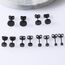 Yolev 6 Paar Dot Ohrstecker Schwarz Unisex Edelstahl Ohrringe Runde Flat Top Ohrringe Schwarz Set Damen Herren Mädchen (3mm-8mm) Halloween Punk Rock Ohrstecker