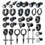 JeweBella 15 Paar Ohrringe Herren Edelstahl Ohrstecker Set Ohrringe Creolen Hypoallergen Zirkonia Ohrstecker Kreuz Baumelnde Ohrringe Piercing Knorpel Ohrringe Schwarz/Silber für Männer Damen