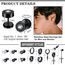 JeweBella 15 Paar Ohrringe Herren Edelstahl Ohrstecker Set Ohrringe Creolen Hypoallergen Zirkonia Ohrstecker Kreuz Baumelnde Ohrringe Piercing Knorpel Ohrringe Schwarz/Silber für Männer Damen